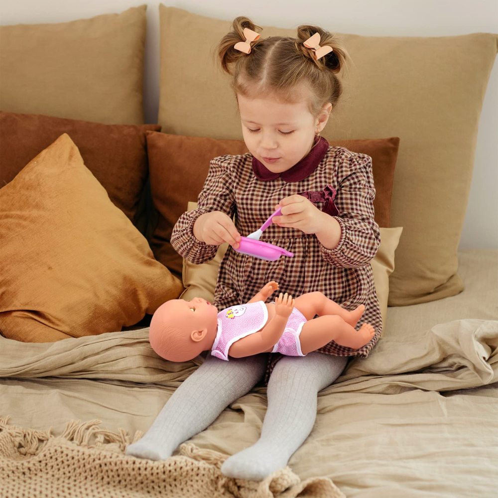 13 Pcs Baby Doll Clothes and Accessories - Baby Doll Diaper Bag with Bottle and Feeding Set for Baby Dolls Accessories