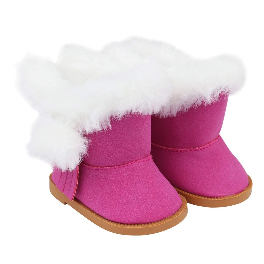 18 Inch Girl Doll Accessories Includes Random Style 9 Pairs of Shoes Fit for 18 Inch Girl Doll Shoes Including Snow Boots, Leather Shoes, Sandals, Slipper