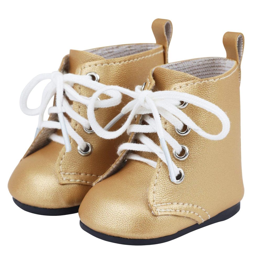 18 Inch Girl Doll Accessories Includes Random Style 9 Pairs of Shoes Fit for 18 Inch Girl Doll Shoes Including Snow Boots, Leather Shoes, Sandals, Slipper
