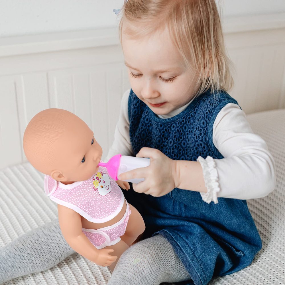 13 Pcs Baby Doll Clothes and Accessories - Baby Doll Diaper Bag with Bottle and Feeding Set for Baby Dolls Accessories