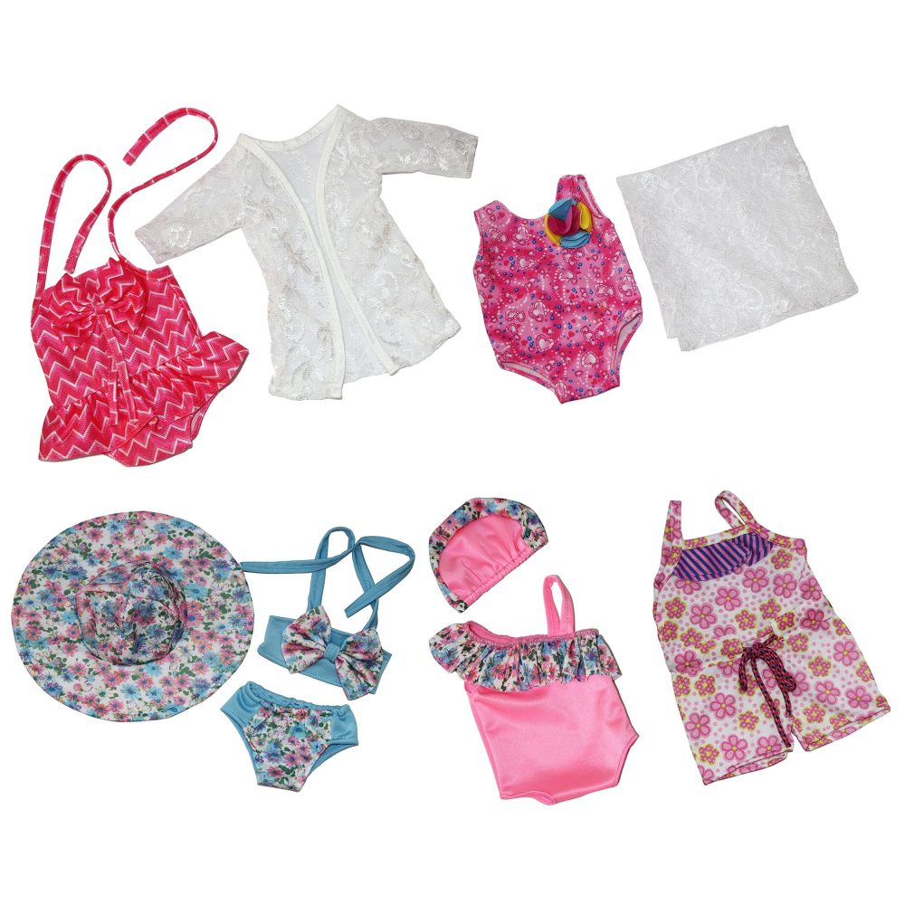 5 Sets 18 inch Girl Doll Bikini Swimwear Swimsuits for 18 Inch Doll and Other 18 Inch Dolls Summer Bathing Clothes Outfits