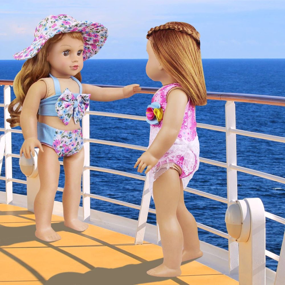 5 Sets 18 inch Girl Doll Bikini Swimwear Swimsuits for 18 Inch Doll and Other 18 Inch Dolls Summer Bathing Clothes Outfits