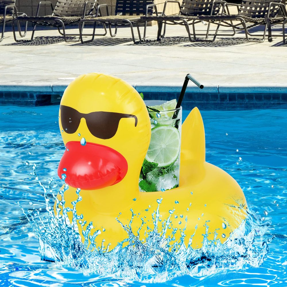 9 Pcs Cute 11.5 Inch Girl Doll Float Swimming Pool Floaties Party Ring Inflatable Drink Holder for 11.5" Girl Dolls Pool Float Toys