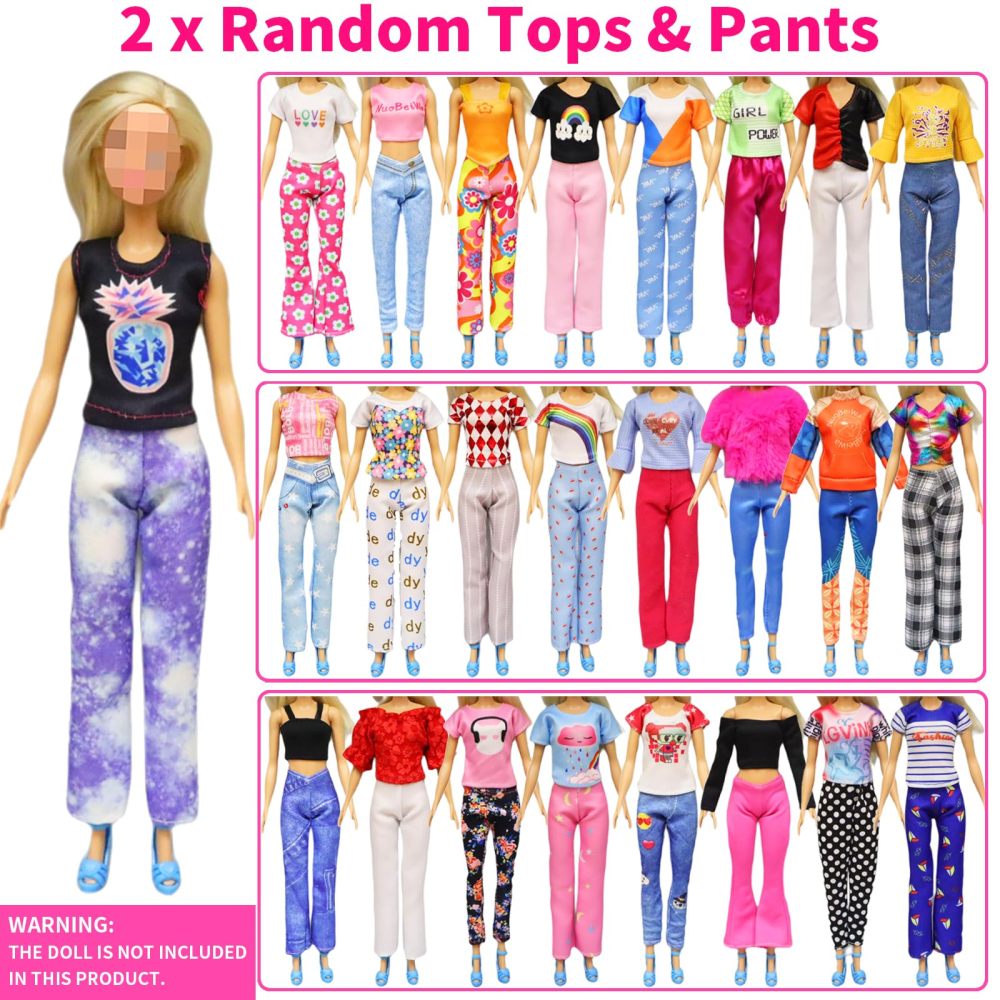 48 pcs Doll Clothes and Accessories for 11.5 Inch Doll - 2 Princess Dresses 7 Fashion Dresses 2 Outfits 2 Swimsuits 10 Shoes 5 Crowns 5 Necklaces 5 Handbags 10 Hangers Accessories Girls Gift