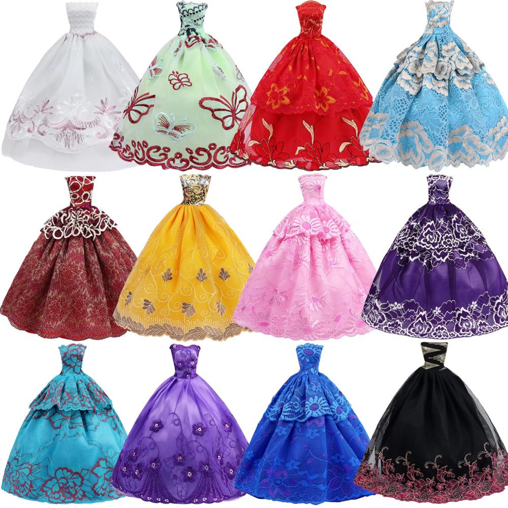 Lot 5 Handmade Fashion Party Dress Outfit for 11.5 Inch Girl Doll Clothes Xmas Gift- Random Style.