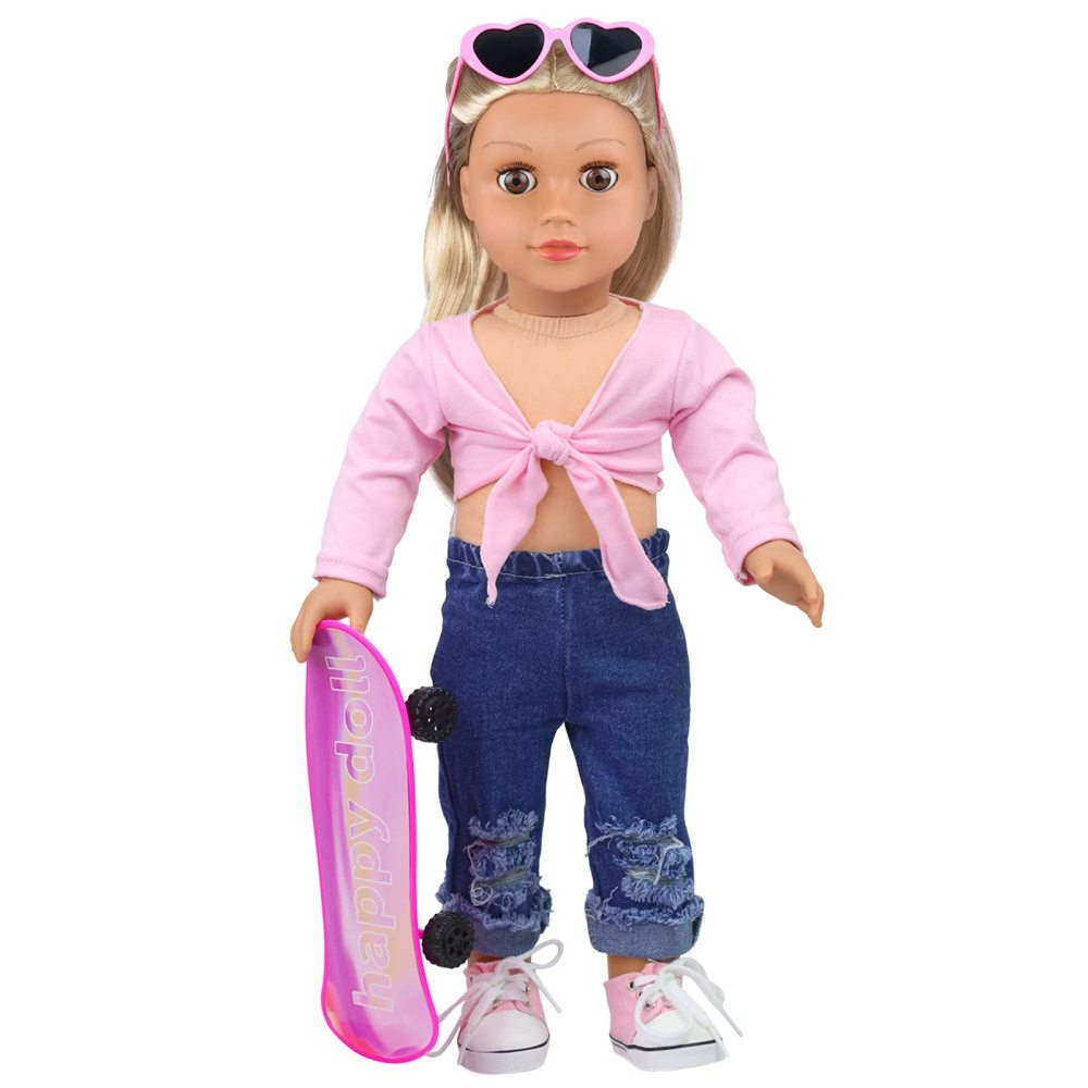 18 Inch Girl Doll Scooter Skateboard Clothes and Accessories - 18 Inch Doll Clothes Set Sport Shoes Scooter and Other Outdoor Sport Stuff