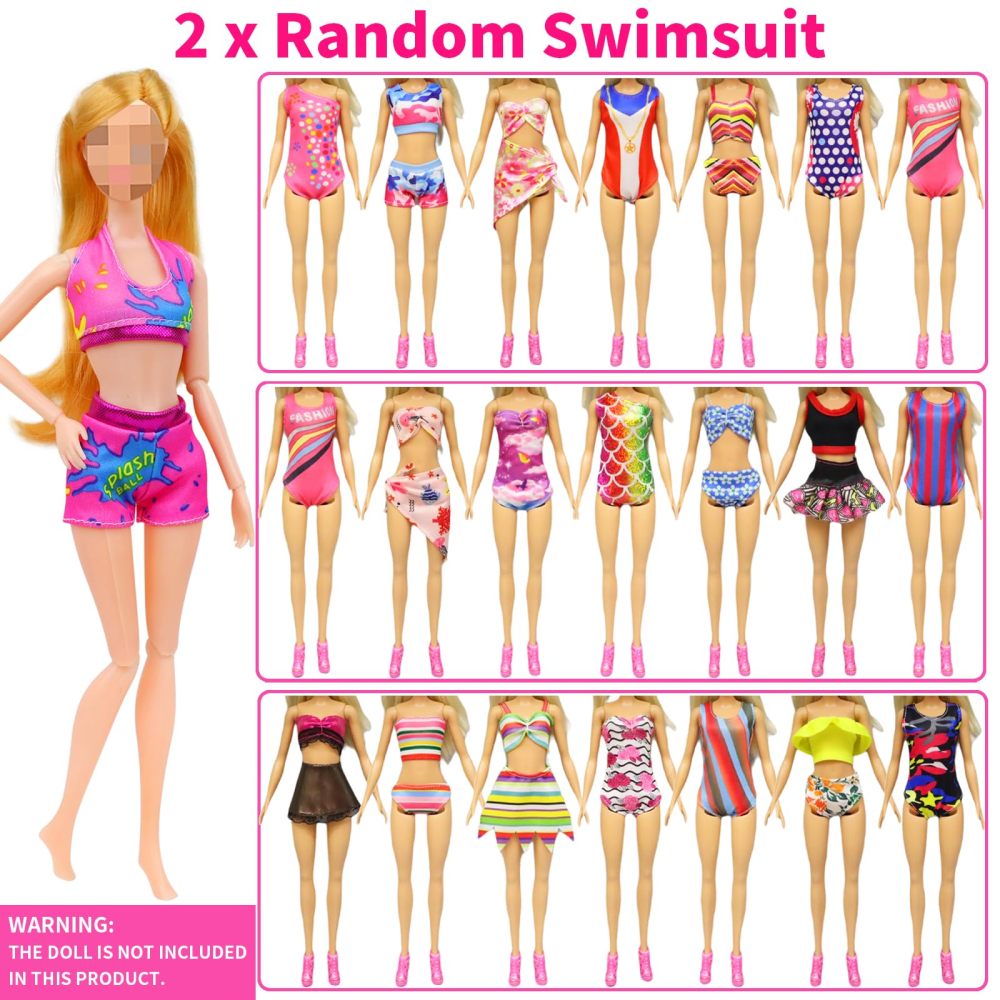 48 pcs Doll Clothes and Accessories for 11.5 Inch Doll - 2 Princess Dresses 7 Fashion Dresses 2 Outfits 2 Swimsuits 10 Shoes 5 Crowns 5 Necklaces 5 Handbags 10 Hangers Accessories Girls Gift