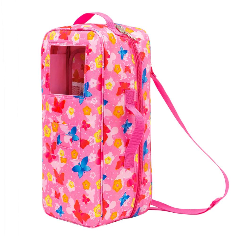 Quality 14.5 Inch Girl Doll Butterfly Design Carrier Case Travel Bag for 14-14.5 Inch Doll Accessories