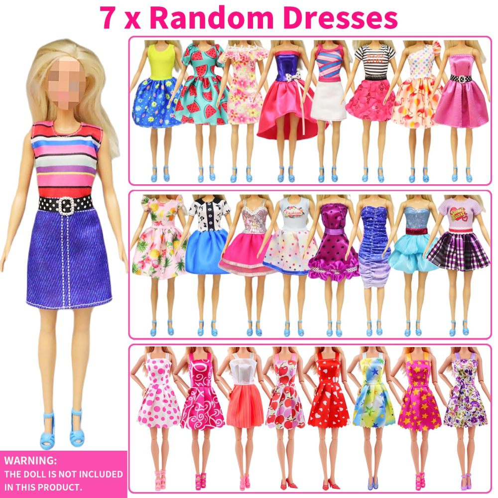 48 pcs Doll Clothes and Accessories for 11.5 Inch Doll - 2 Princess Dresses 7 Fashion Dresses 2 Outfits 2 Swimsuits 10 Shoes 5 Crowns 5 Necklaces 5 Handbags 10 Hangers Accessories Girls Gift