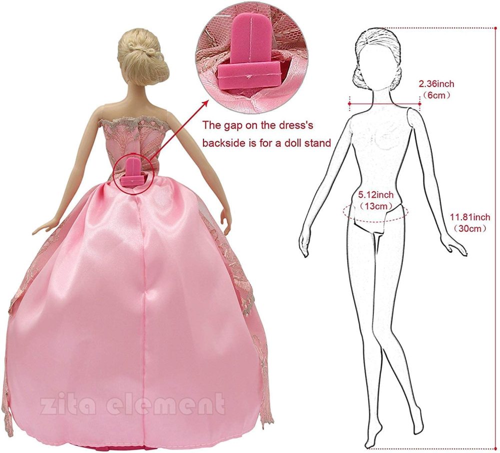 Lot 5 Handmade Fashion Party Dress Outfit for 11.5 Inch Girl Doll Clothes Xmas Gift- Random Style.