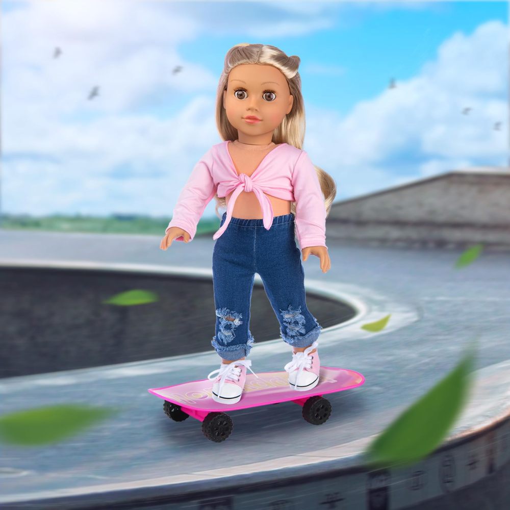 18 Inch Girl Doll Scooter Skateboard Clothes and Accessories - 18 Inch Doll Clothes Set Sport Shoes Scooter and Other Outdoor Sport Stuff