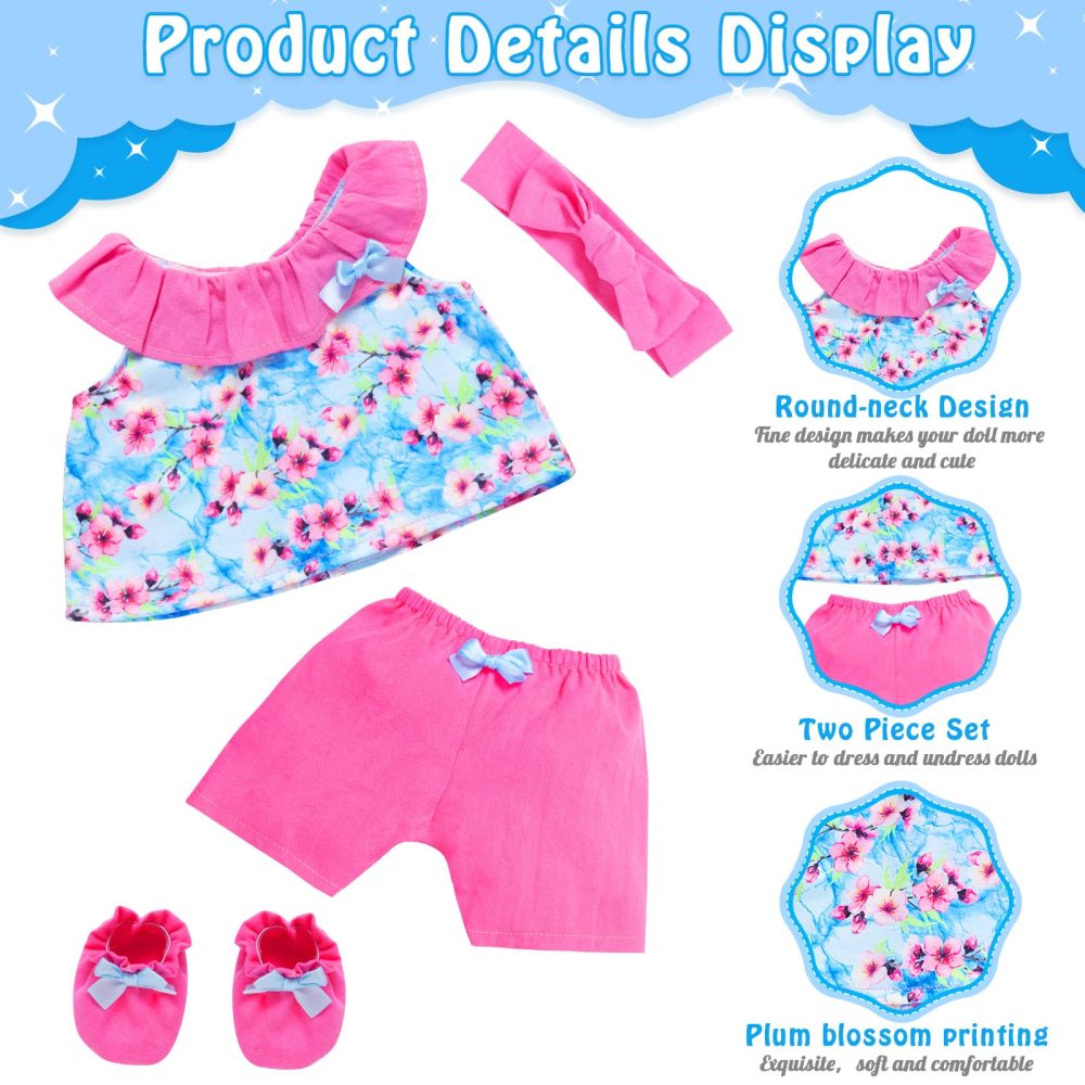 10 Pcs Baby Doll Clothes with Bassinet for 17-22 Inch Baby Dolls, Baby Doll Clothing Outfis Accessories fit 17"-22" Baby Doll Reborn Doll