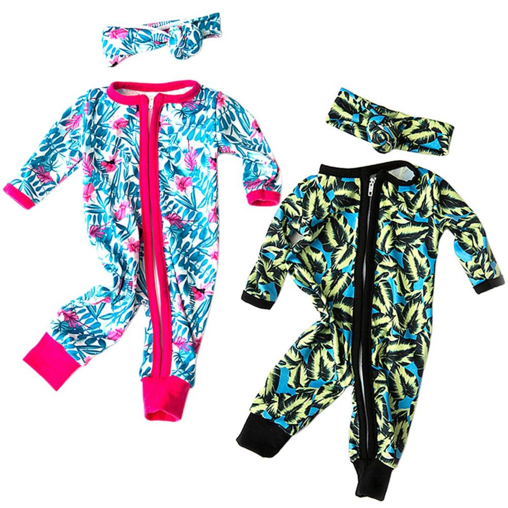 2 Sets Baby Doll Clothes Jumpsuits with 2 Headbands for 14-16 Inch Baby Doll Onesie, 43cm New Baby Doll, 15 Inch Baby Doll and 18 Inch Girl Doll Onesie Outfits