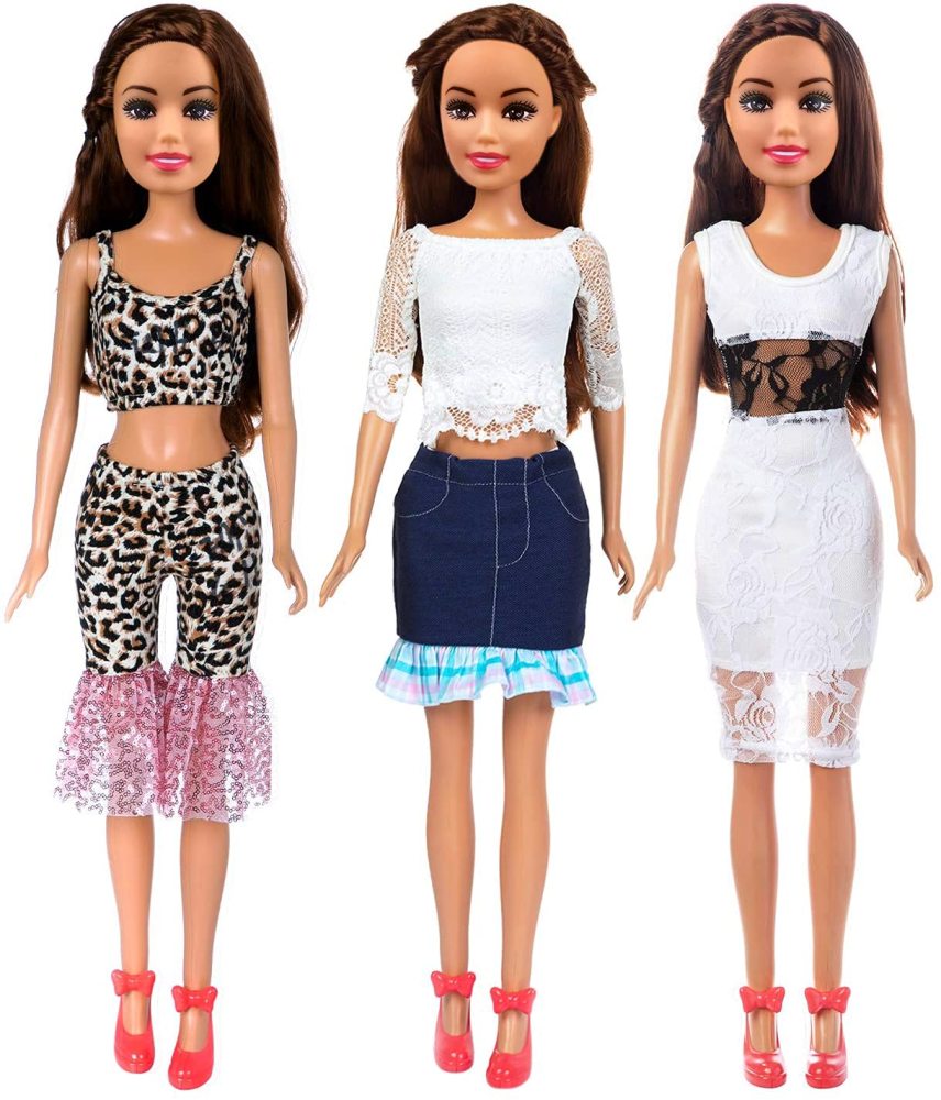 3 Sets Fashion 28 Inch Girl Doll Clothes Dress Outfits - Quality Handmade Casual Wear Clothes Set Party Dress Clothing