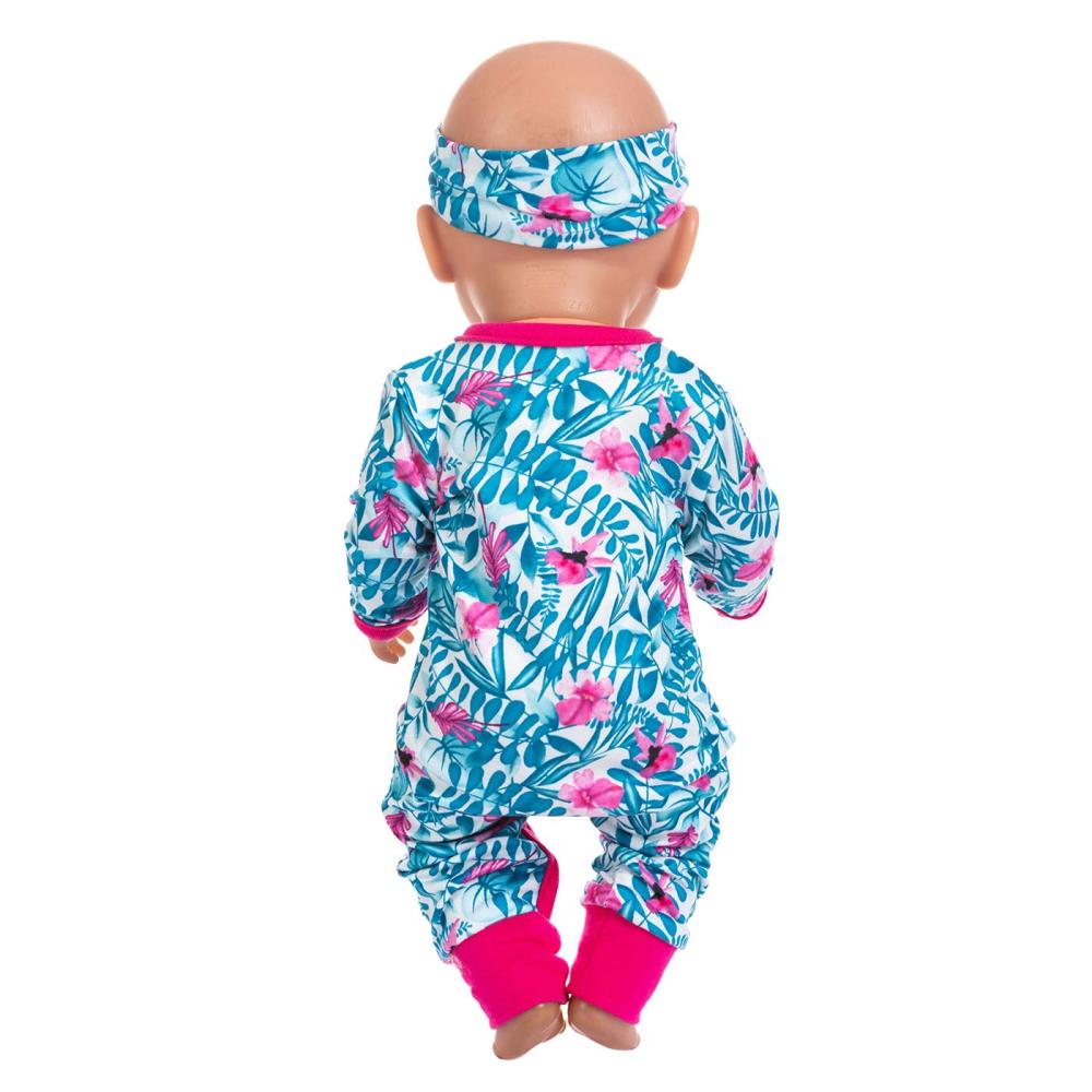 2 Sets Baby Doll Clothes Jumpsuits with 2 Headbands for 14-16 Inch Baby Doll Onesie, 43cm New Baby Doll, 15 Inch Baby Doll and 18 Inch Girl Doll Onesie Outfits