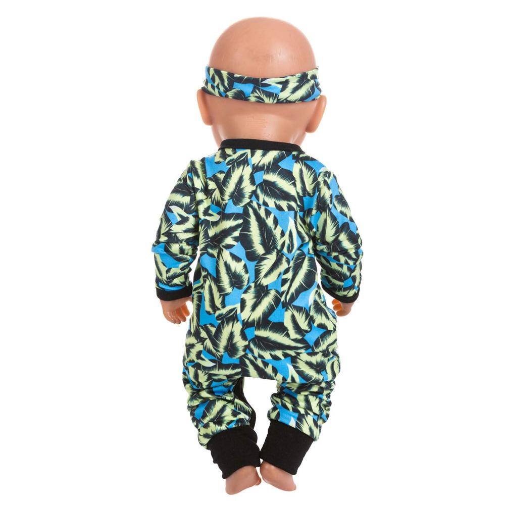 2 Sets Baby Doll Clothes Jumpsuits with 2 Headbands for 14-16 Inch Baby Doll Onesie, 43cm New Baby Doll, 15 Inch Baby Doll and 18 Inch Girl Doll Onesie Outfits