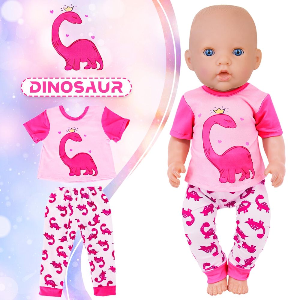5 Sets Baby Doll Clothes Outfits Pyjamas for 14-18 Inch Doll, Baby Doll Accessories for New Born Baby Dolls, 18 Inch Doll