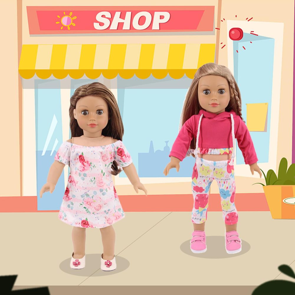 10 Sets American Doll Clothes and Accessories for 18 Inch Doll, Including 18 Inch Doll Clothing Outfits Dress Pajama Frocks