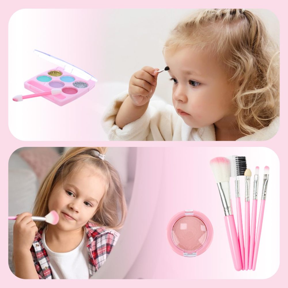 14Pcs American 18 Inch Doll Clothes and Accessories Makeup Playset Include Girl Dolls Clothes, Skirt, Backpack, Bracelet, Hair Clip, Phone and Makeup Sets（No Doll and Shoes）