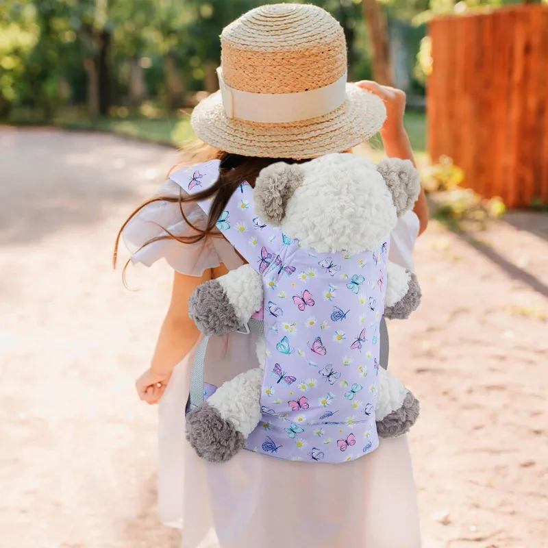 Baby Doll Carrier with Doll Accessories Doll Carrier for Kids, Reborn Doll Baby Carrier with Adjustable Straps for 16-22 Inch Baby Doll with Accessories