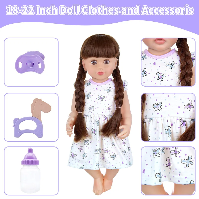 Baby Doll Carrier with Doll Accessories Doll Carrier for Kids, Reborn Doll Baby Carrier with Adjustable Straps for 16-22 Inch Baby Doll with Accessories