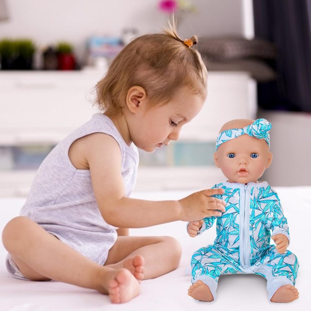 TYDream 5 Sets 14-18 Inch Baby Doll Clothes Outfits Casual Wear for 17 Inch Baby Doll 10 Pcs Girl Doll Clothes and Headbands for 15-18 Inch Doll
