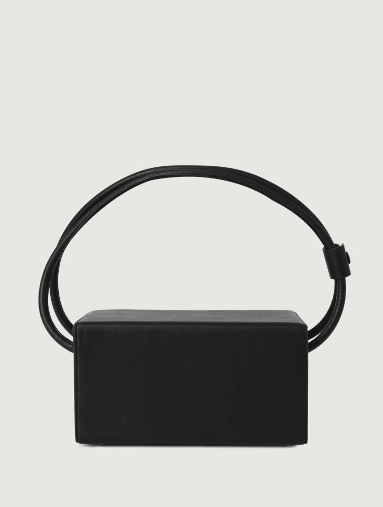 VEGAN LEATHER DRUM BAG IN BLACK
