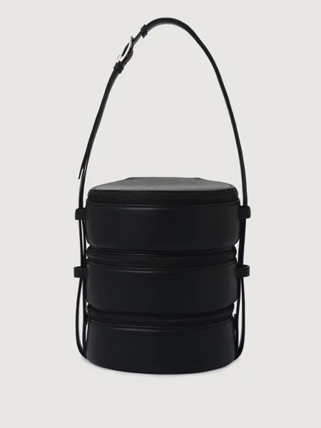 VEGAN LEATHER TRIO LUNCH BOX BAG IN IVORY