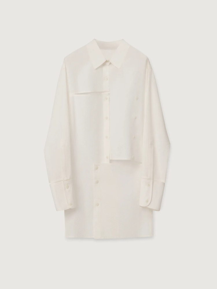 OVERSIZED LONG SLEEVE CUT-OUT COTTON SHIRT