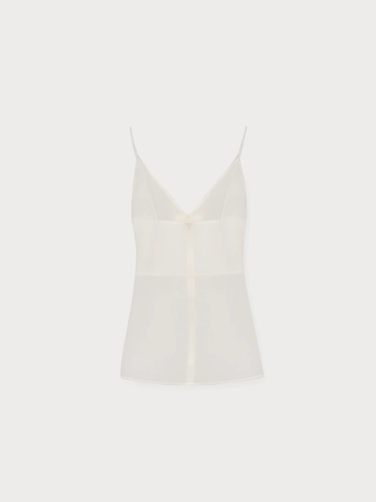 SPAGHETTI STRAP TWISTED ORGANZA BLOUSE