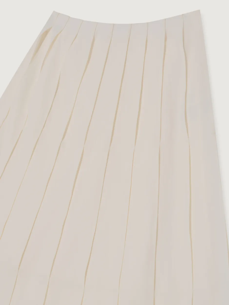 A-LINE PATCHED PANEL COTTON SKIRT