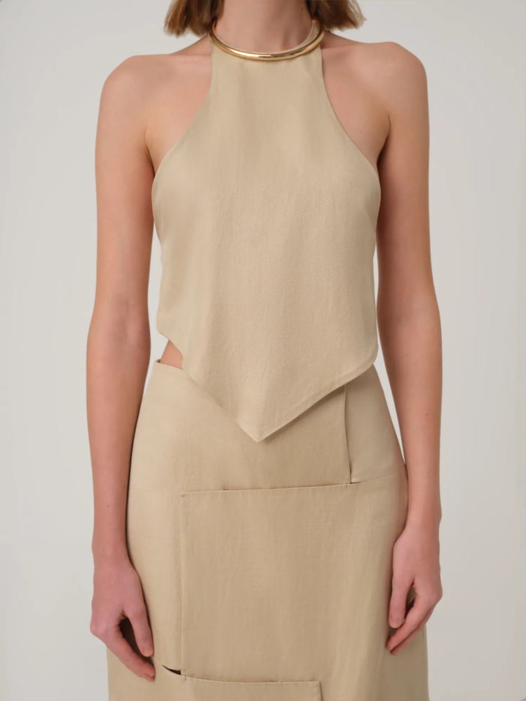 TIGHT FIT LINEN BODICE BLOUSE