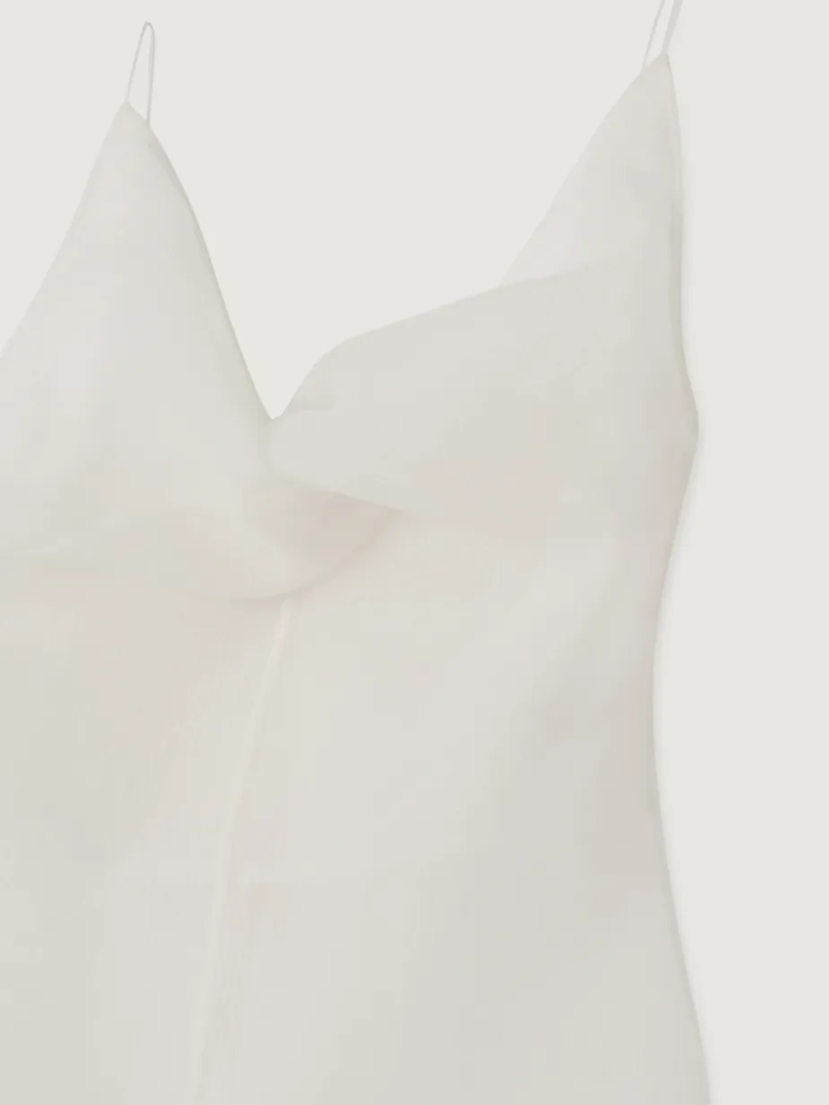 SPAGHETTI STRAP TWISTED ORGANZA BLOUSE