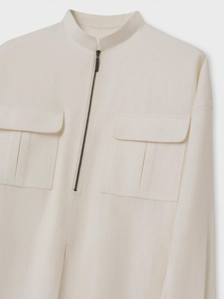 OVERSIZED LONG SLEEVE LINEN SHIRT