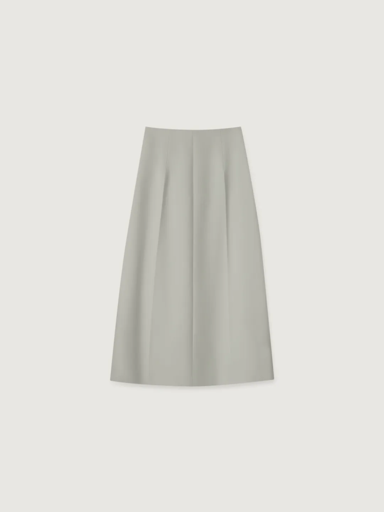 PLEATED CREPE PENCIL SKIRT IN BABY GREEN