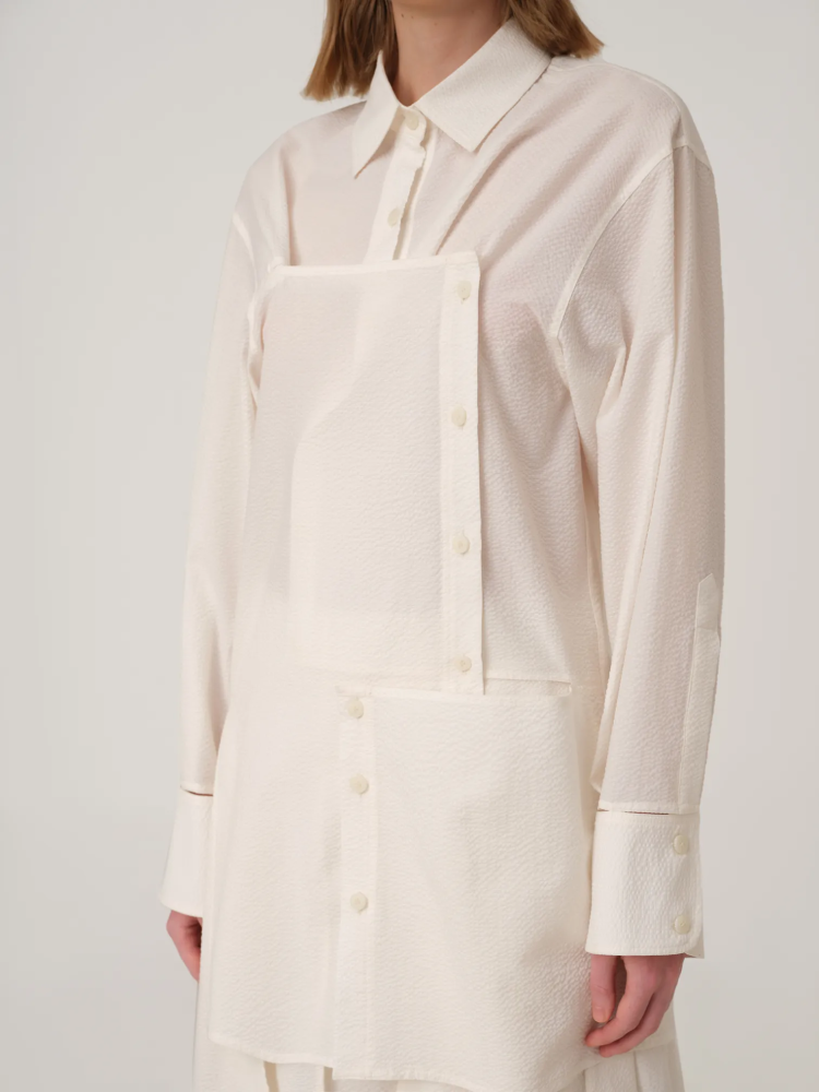 OVERSIZED LONG SLEEVE CUT-OUT COTTON SHIRT