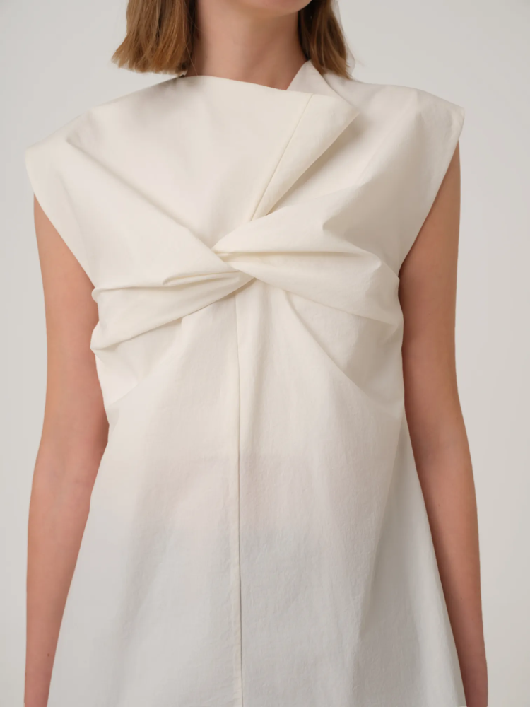 COWL NECK COTTON BLOUSE
