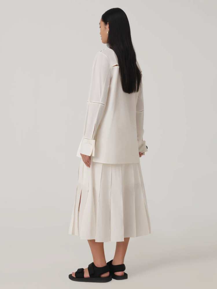CLASSIC FIT CUT-OUT COTTON SHIRT