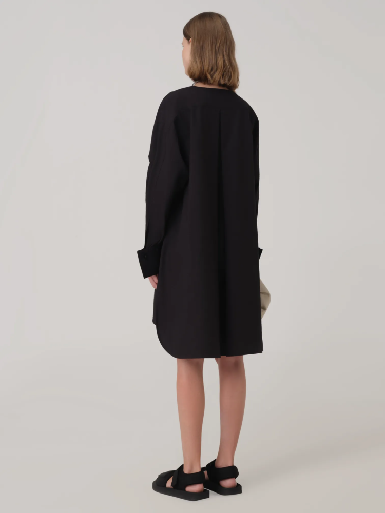 OVERSIZED BATWING SLEEVE COTTON SHIRT DRESS