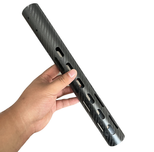 CNC cutting drilled carbon fiber rod pole pipe 30mm 32mm 36mm 40mm