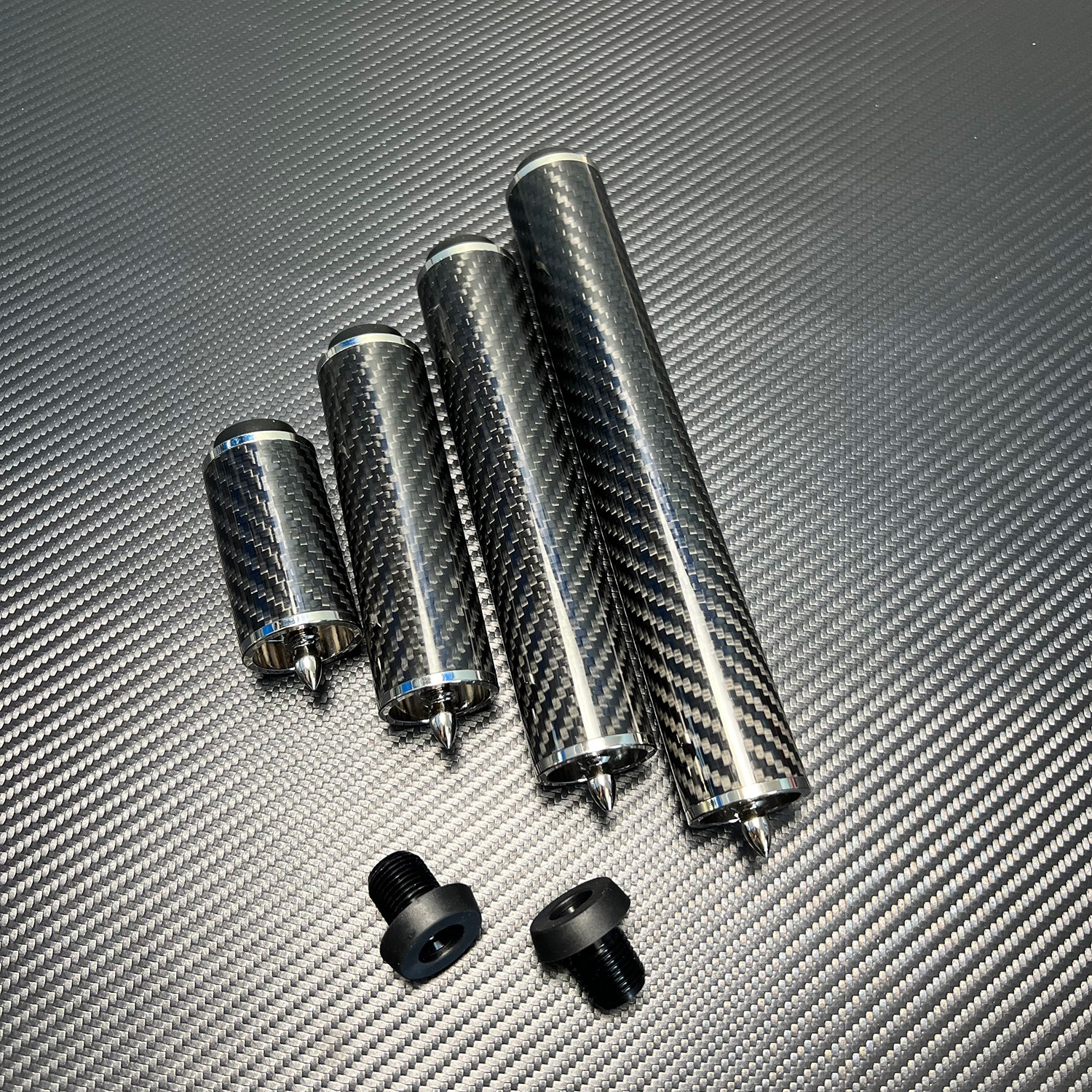 Custom carbon cue extension 2inch 4inch 6inch 8inch predator pin with bumper