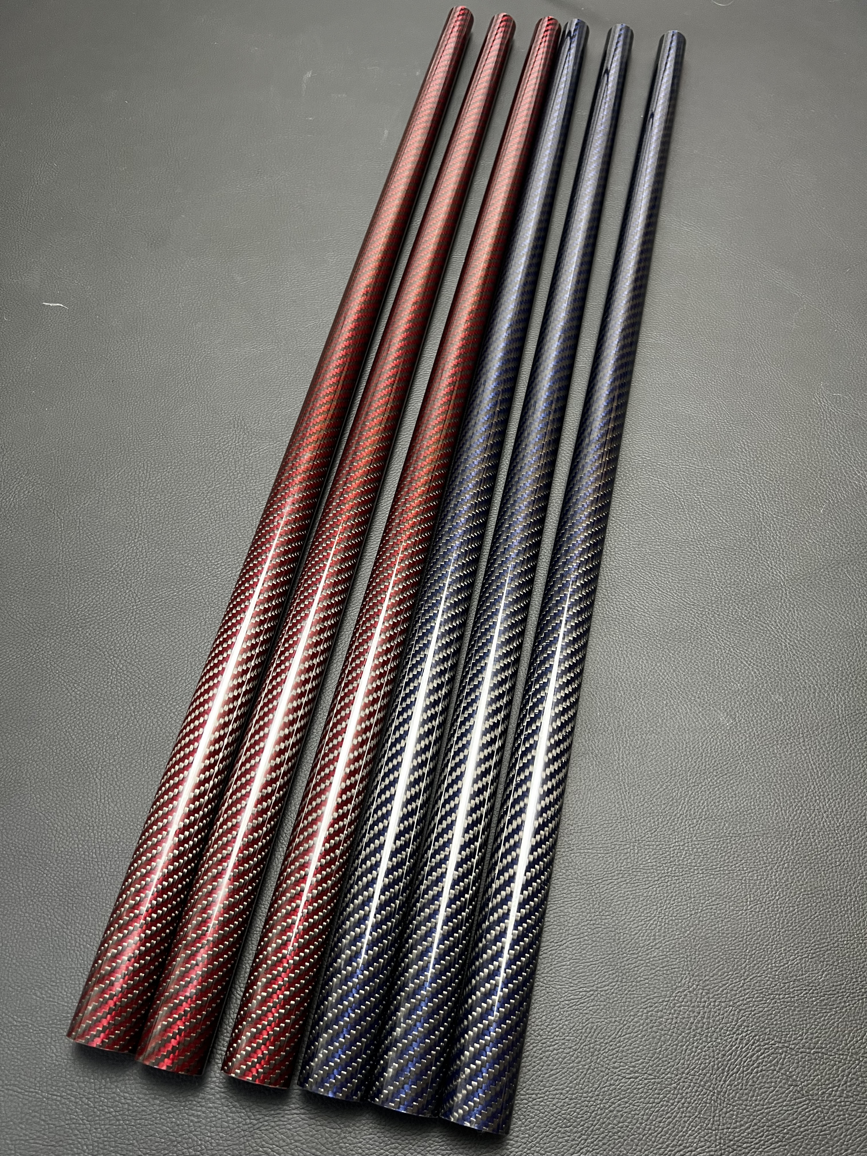 Break Cue butt Red Blue glossy carbon fiber butt blank