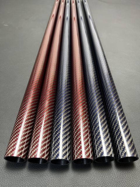 Break Cue butt Red Blue glossy carbon fiber butt blank