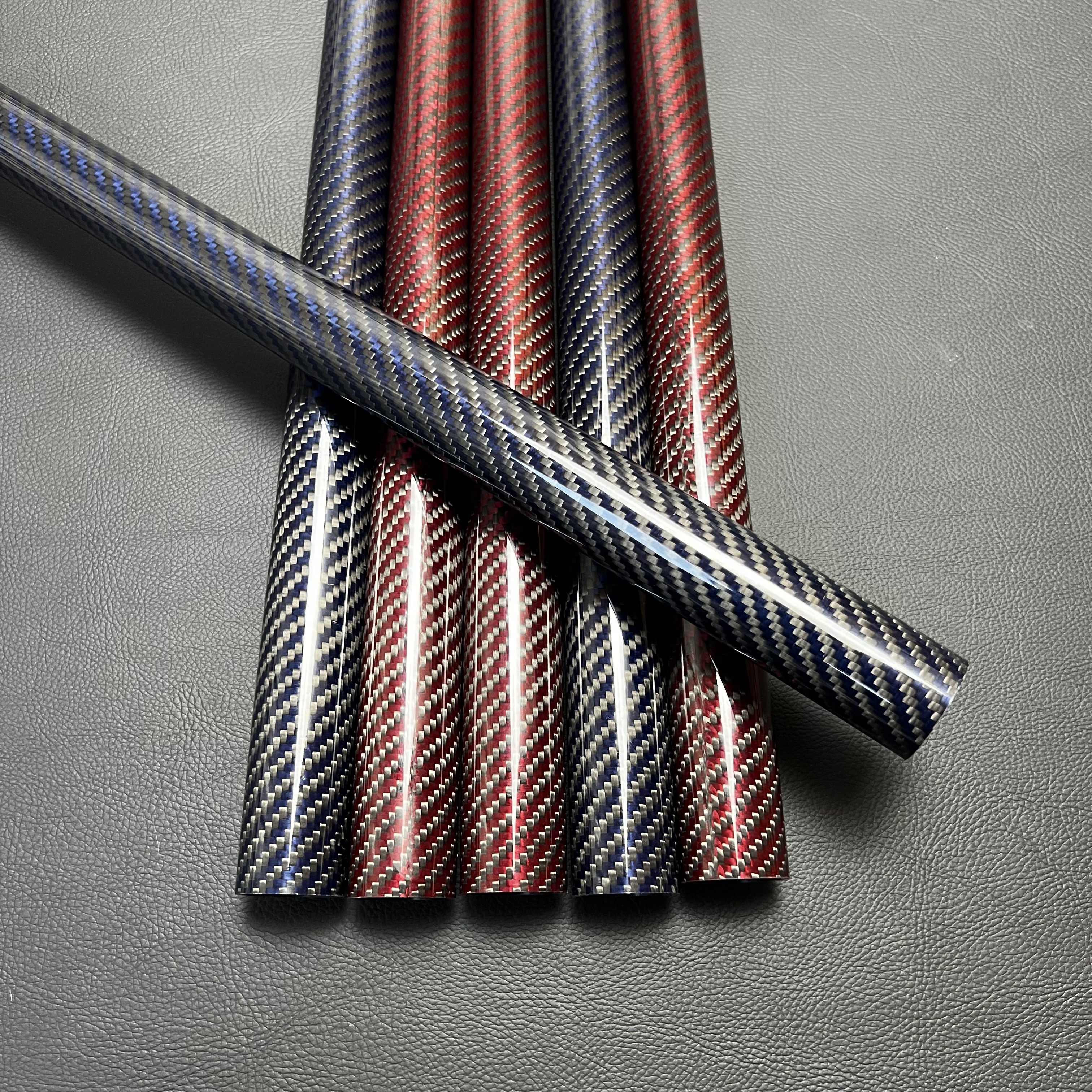 Break Cue butt Red Blue glossy carbon fiber butt blank