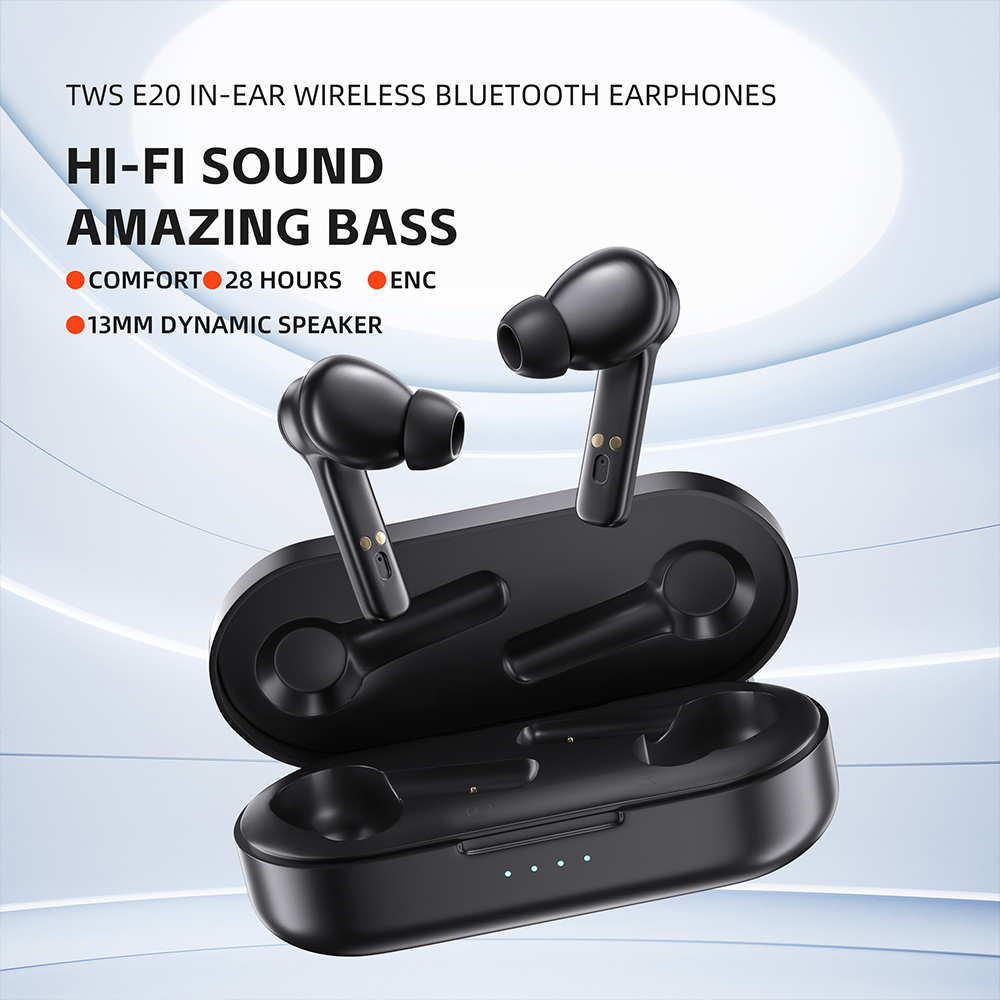 QERE E20 TWS True Stereo Waterproof In Ear Headset Wireless Headphones Wireless Earphones Earbud
