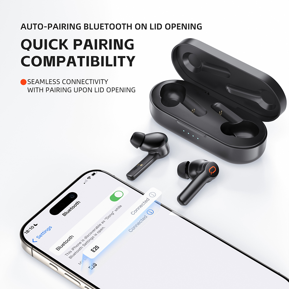 QERE E20 TWS True Stereo Waterproof In Ear Headset Wireless Headphones Wireless Earphones Earbud
