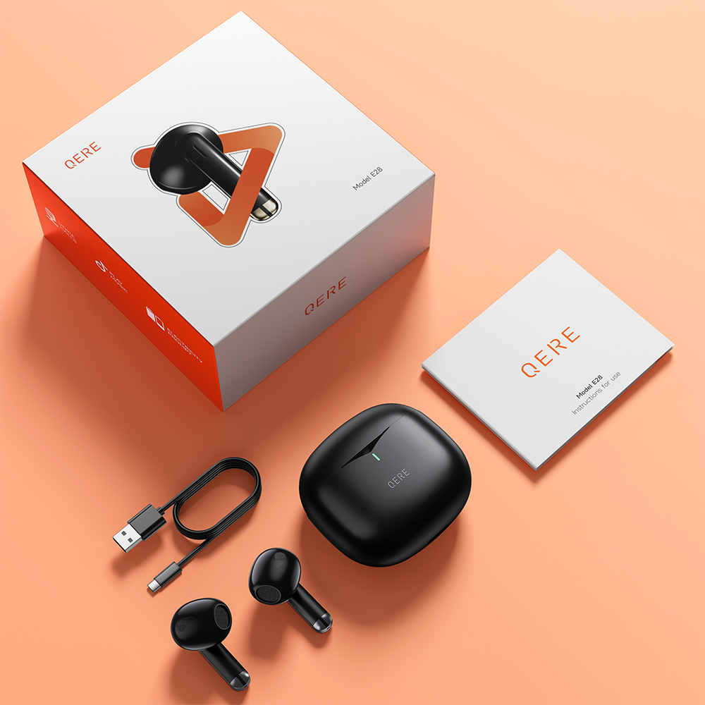 QERE E28  Wireless TWS Bluetooth Earphone Earbud Wireless Earphone Earbuds In-Ear Headphones Earphone Bluetooth Earbuds