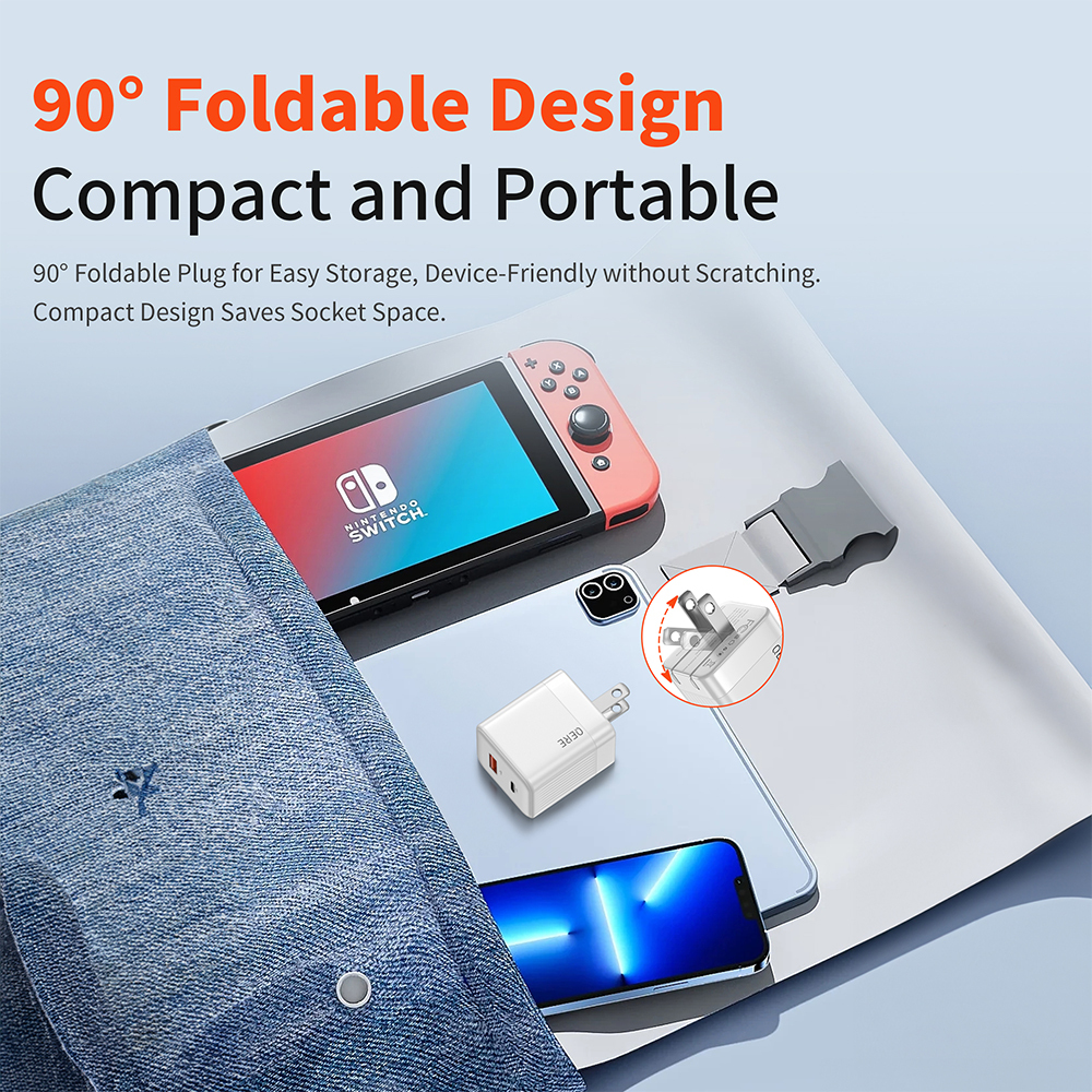 PD 30W GaN Phone Universal Adapters US Plug Safe Type C USB Intelligent Fast Charging Mini Portable Fast Charger