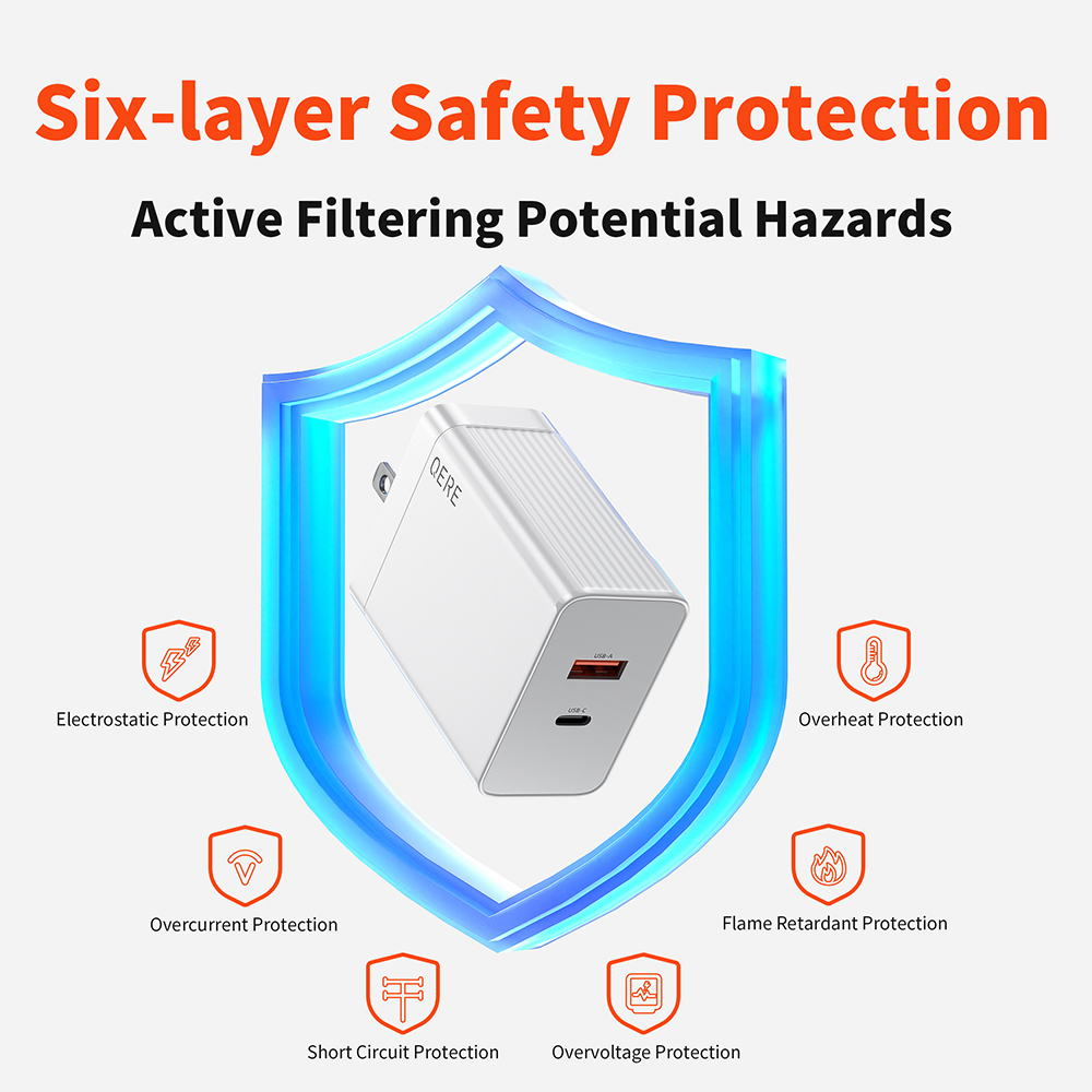 PD 65W GaN Phone Universal Adapters US Plug Safe Type C USB Intelligent Fast Charging Mini Portable Fast Charger