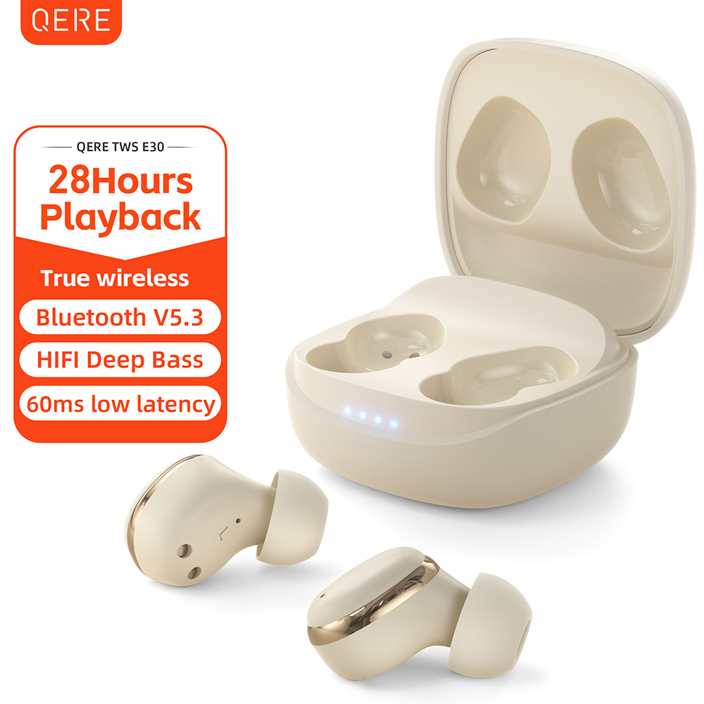 QERE E30 In Ear TWS Sport Headset Noise Cancellation Gaming Blue tooth Earbuds Wireless Headphones Earphone